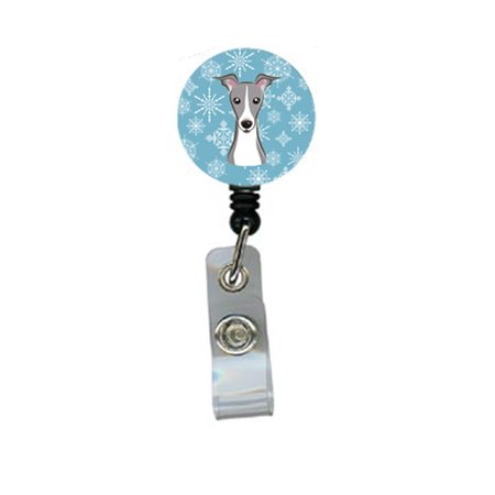 CAROLINES TREASURES Snowflake Italian Greyhound Retractable Badge Reel BB1670BR